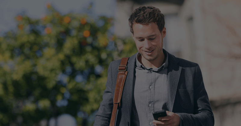 Man walking with phone