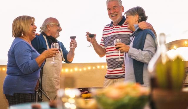 Retired people dining