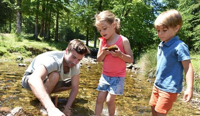 kids in creek