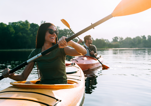 Couple kayaking